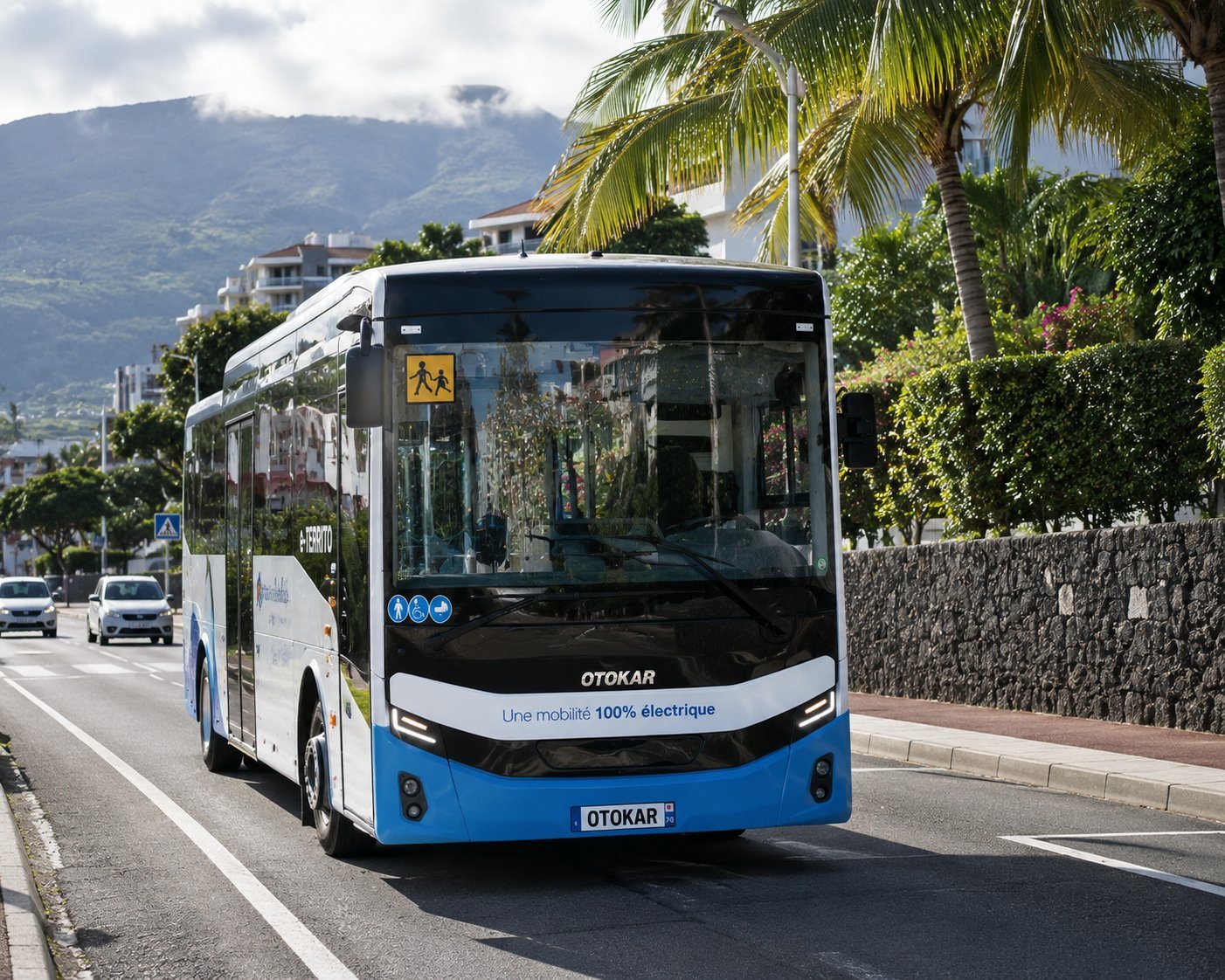 Autocar électrique Otokar e-TERRITO en service à La Réunion