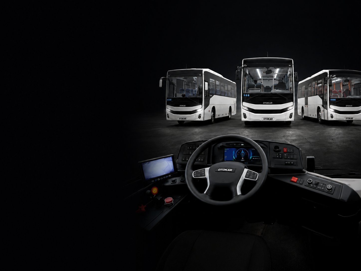 La gamme de bus Otokar vue depuis le poste de conduite